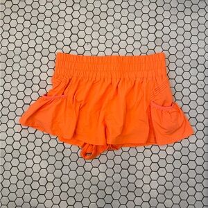 Free People Movement - Get Your Flirt On Shorts , Size Small, neon orange